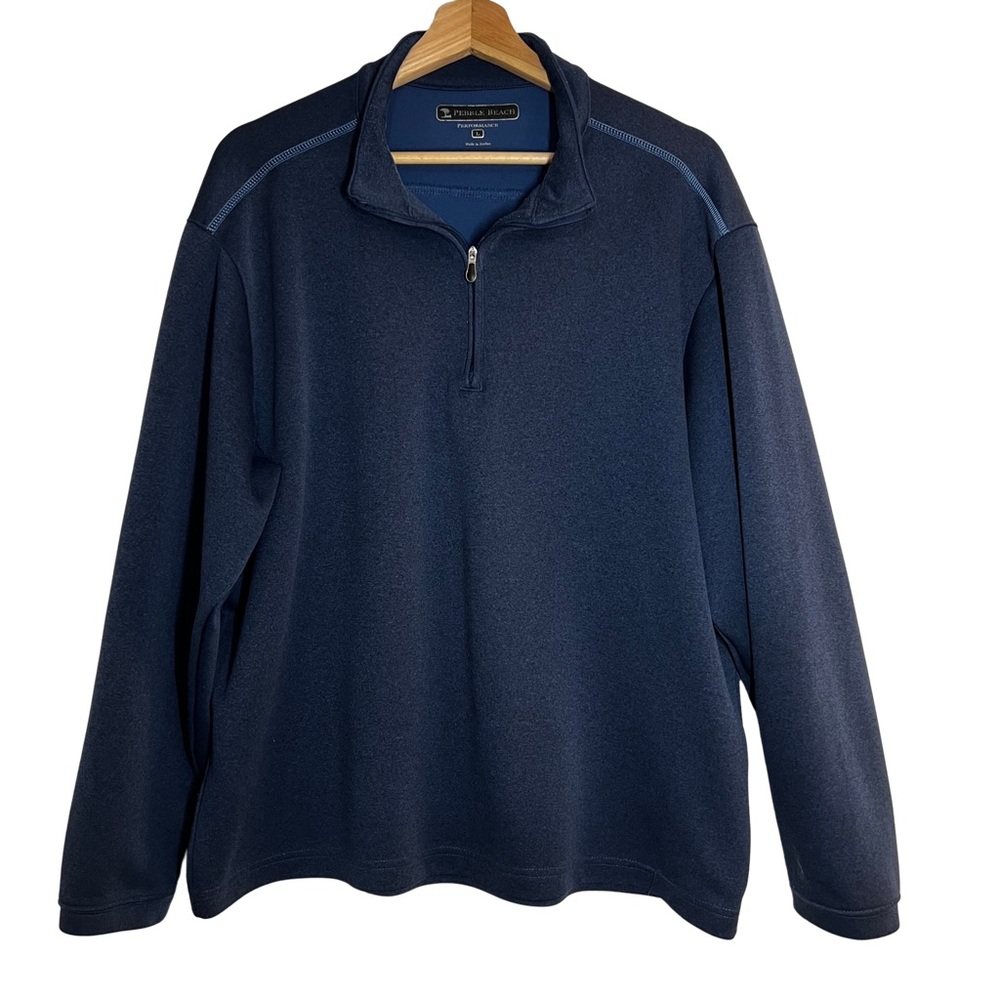 Pebble Beach Men Performance Blue Long Sleeve Golf Pullover Size Large